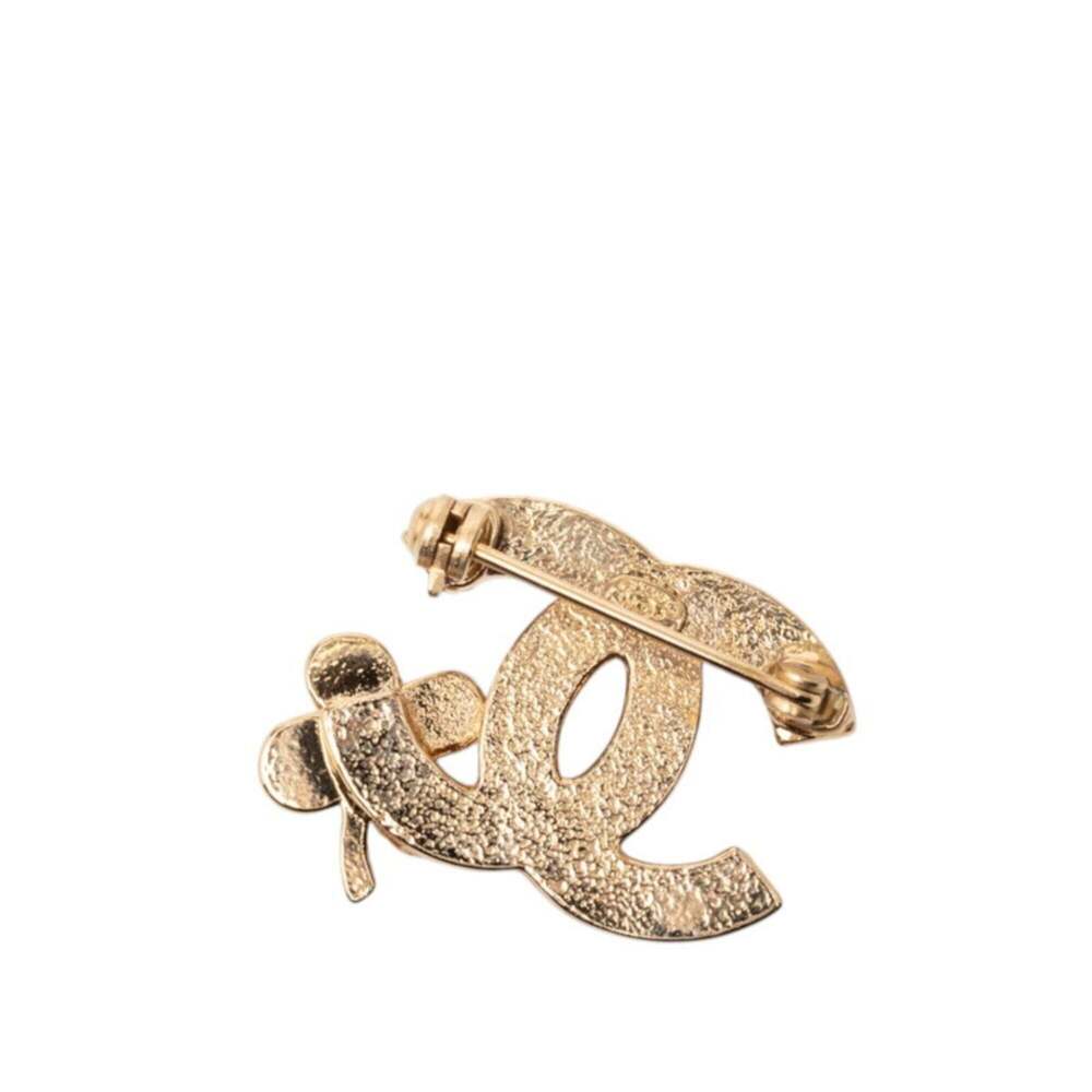 CHANEL Authentic Gold Logo Brooch - Picture 2 of 4